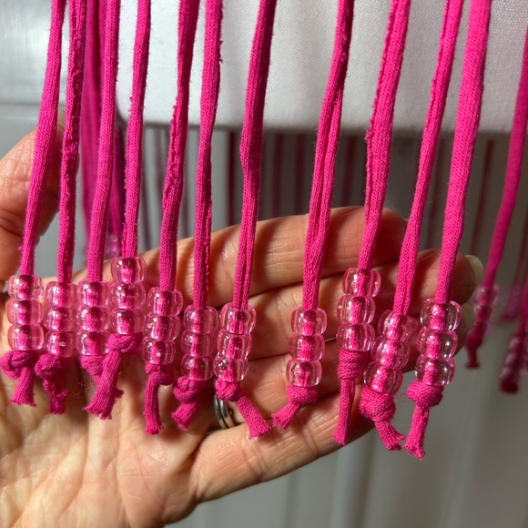 Hot Pink Handmade Beaded Fringe Top size Small - Picture 6 of 11
